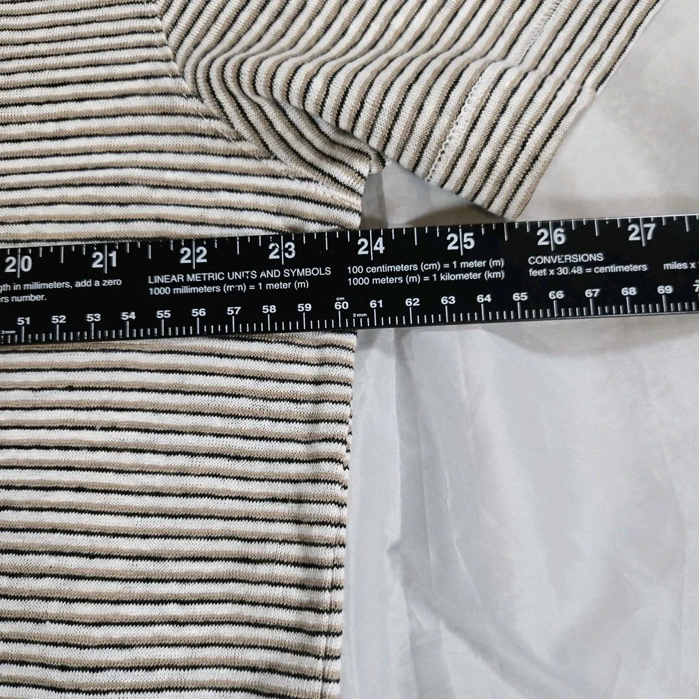 Banana Republic Linen Resort Shirt Mens XLShort Black Stripe Camp Button Front